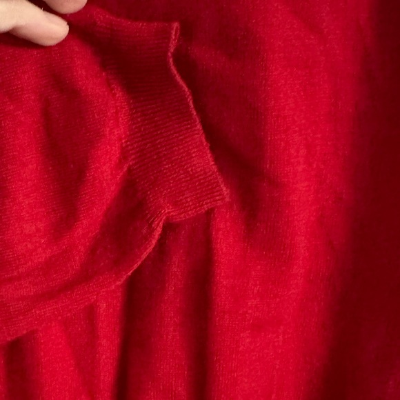 Calvin Klein Extra Fine Merino Wool Men's Red V Neck Sweater - Picture 5 of 12